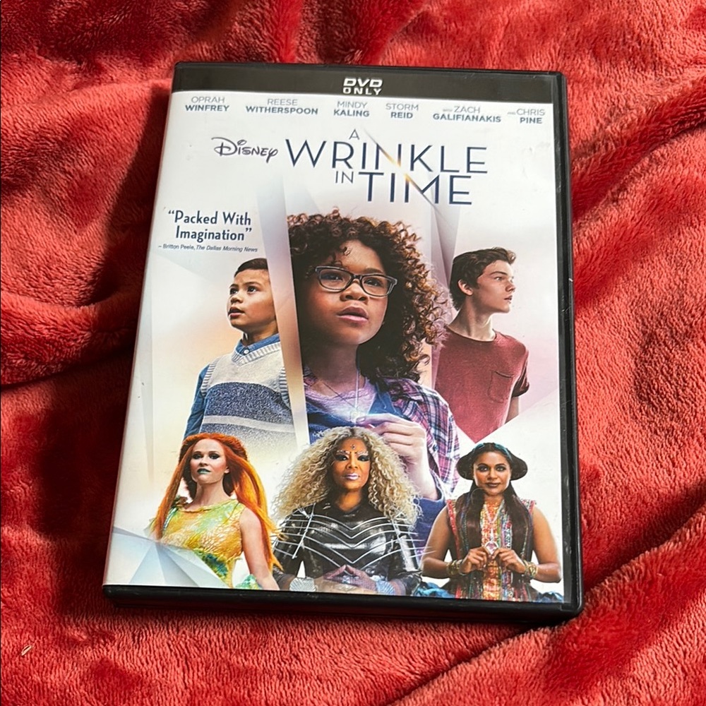Disney Wrinkle in Time DVD with Red and White Cover